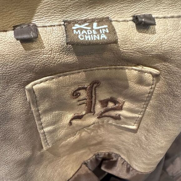 J2 by JouJou garment dyed brown faux leather moto jacket size XL - Picture 6 of 7